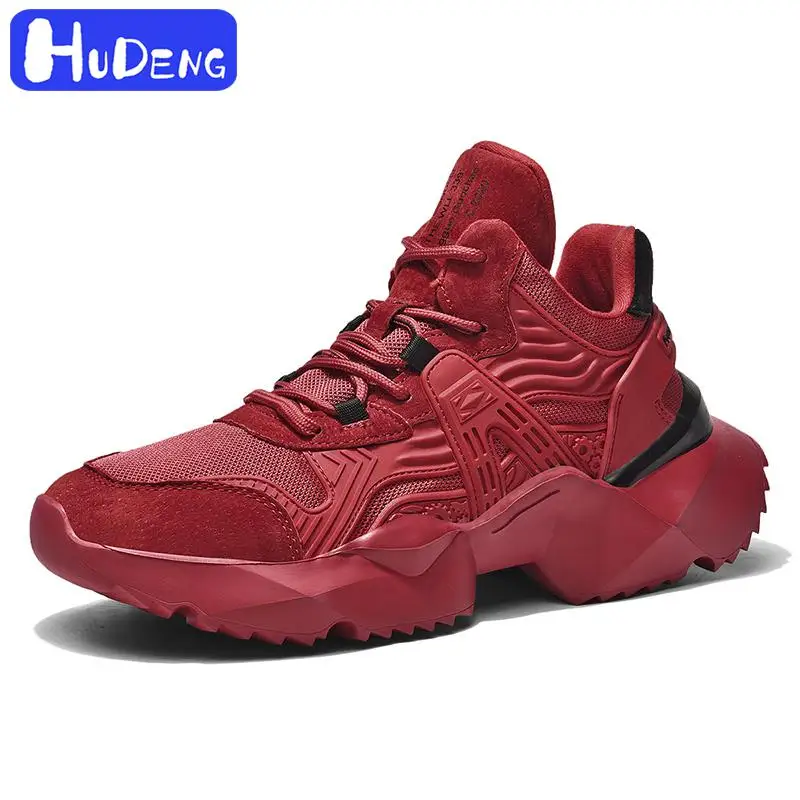 HUDENG/мужские кроссовки в римском стиле Брендовая мужская повседневная обувь