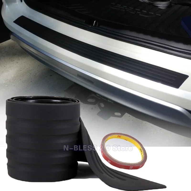 Защита для заднего бампера автомобиля универсальная черная резиновая защита от