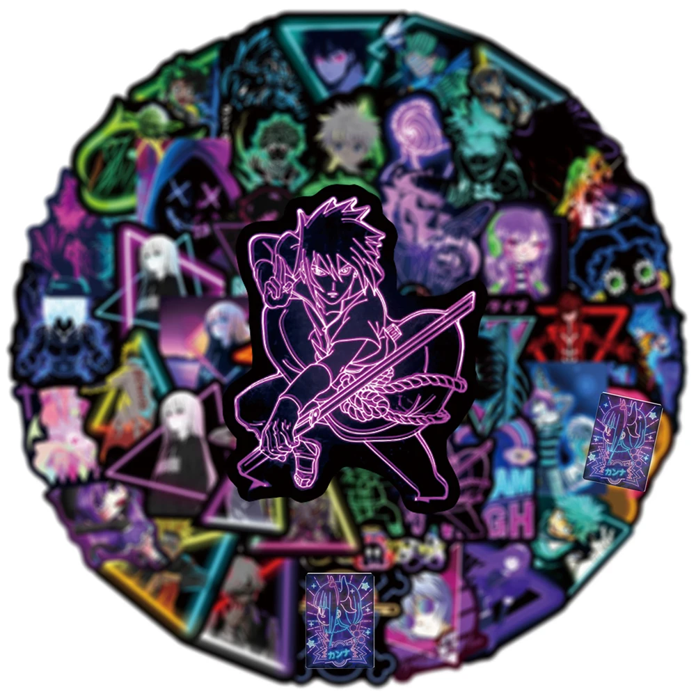 103050pcs mix neon anime stickers graffiti decals phone bike car laptop skateboard luggage waterproof kid cartoon sticker toy free global shipping