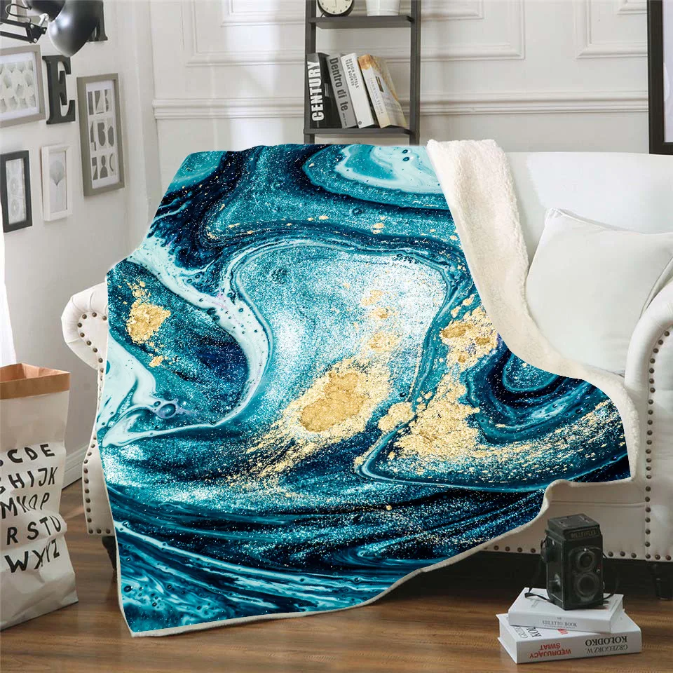 

Colored 3D Printed fleece blanket for Beds Hiking Picnic Thick Quilt Fashionable Bedspread Sherpa Throw Blanket 06