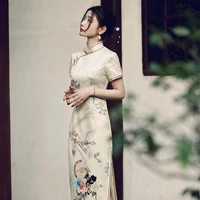 cheongsam qipao chinese retro simple elegant young old shanghai style cheongsam oriental party improved summer dresses for women