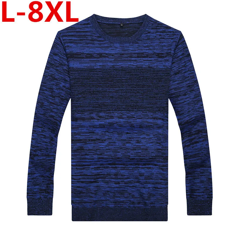 Новый размера плюс 8XL 7XL 6XL 5XL 4XL Брендовые мужские свитера новинка круглый вырез