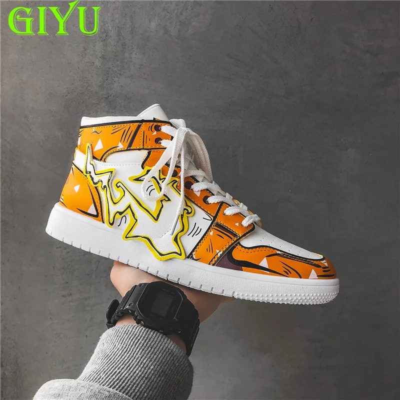 

Классические высокие и низкие кроссовки GIYU, модная дышащая мужская повседневная обувь, Уличная обувь в стиле хип-хоп, парусиновая обувь для ...