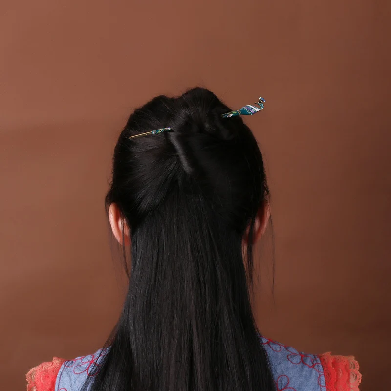 Muylinda винтажные эмалированные павлиньи шпильки для волос в стиле ретро женские