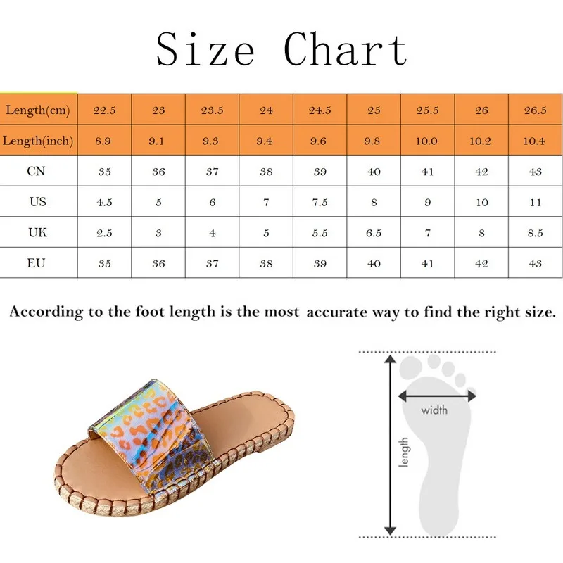 

2021 Women Slip On Bling Flat Ladies Slippers Beach Summer Shoes Slides Outdoor Leopard Shoes Female Casual Sandals Plus Size