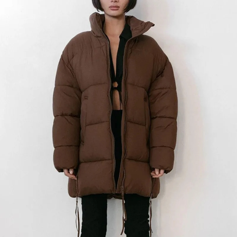 

2021 New Warm Long Down Parkas Winter Oversized Outerwear White Duck Down Jacket Women Single Breasted Puffer Coat Female