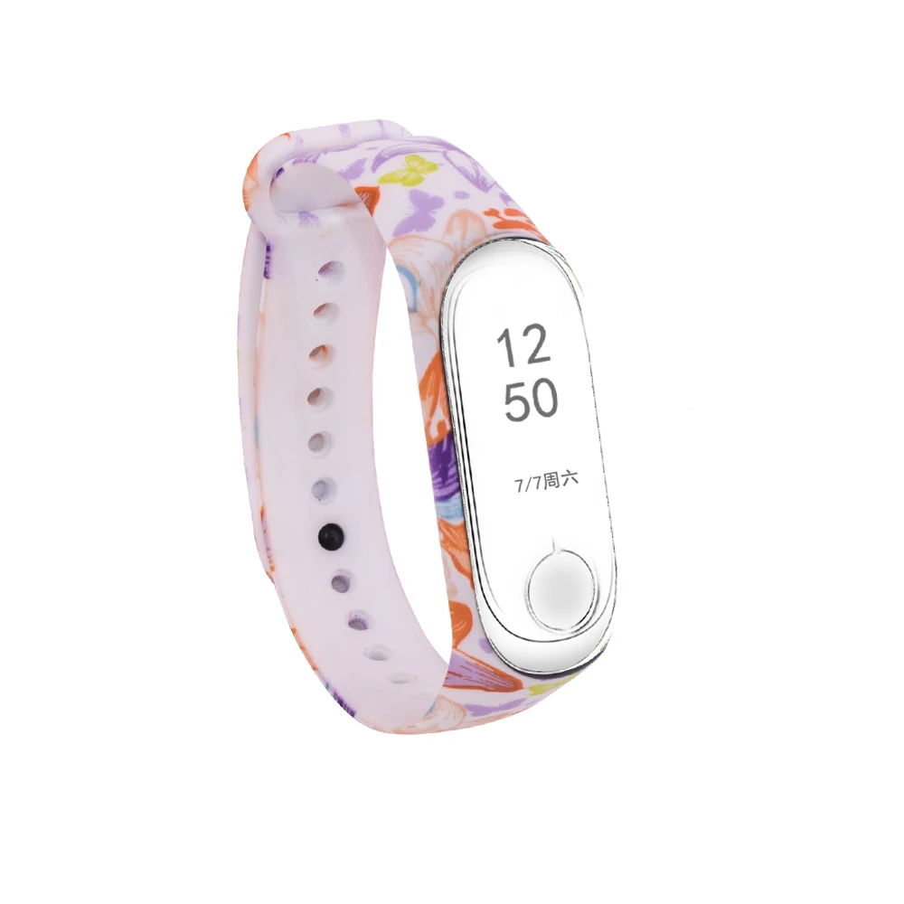 Цветные цветы для Xiaomi Mi Band 4 ремешок Силиконовая печать miband NFC аксессуары xiaomi mi band |