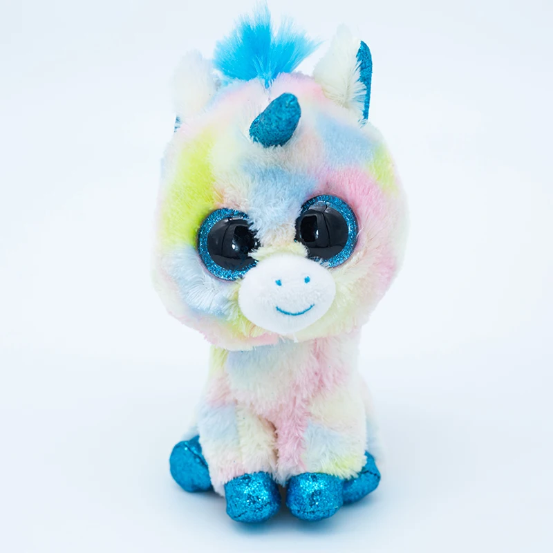15 см TY Beanie Boo's большие глаза Цвет Белый Единорог серия Зебра Коза плюшевая ткань