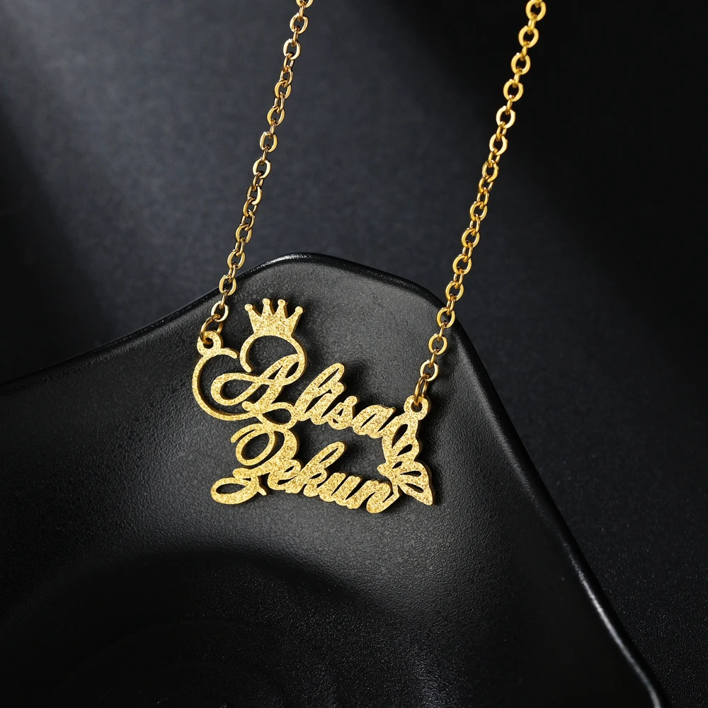 Персонализированные ожерелья Raexrage с именем короны пары подвески бабочки из