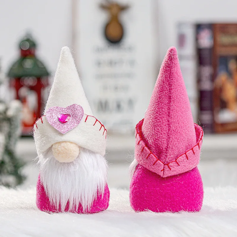 

Handcrafted Plush Gnome Dolls Family For Valentine's Day Confession Gift Party Home Decorative Doll NIN668