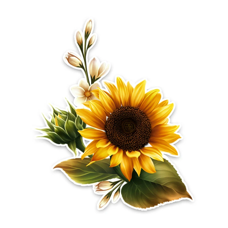 

Car Sticker Fun Sunflower Decoration Personalized Color Car Motorcycle Exterior Waterproof PVC Decals, 15cm*12.5cm