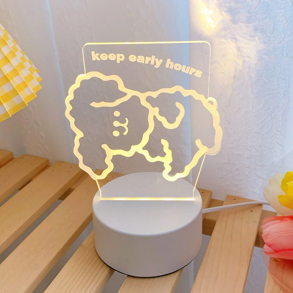 

Girl Heart Cute Bear Bedside Lamp Poodle Night Light Adjustable Light Source Atmosphere Light Girl Heart Gift Night Light