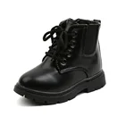 2020 новые ботильоны для мальчиков От 1 до 6 лет осенние черные кожаные ботинки для детей зимняя обувь для малышей Водонепроницаемые ботинки для маленьких девочек