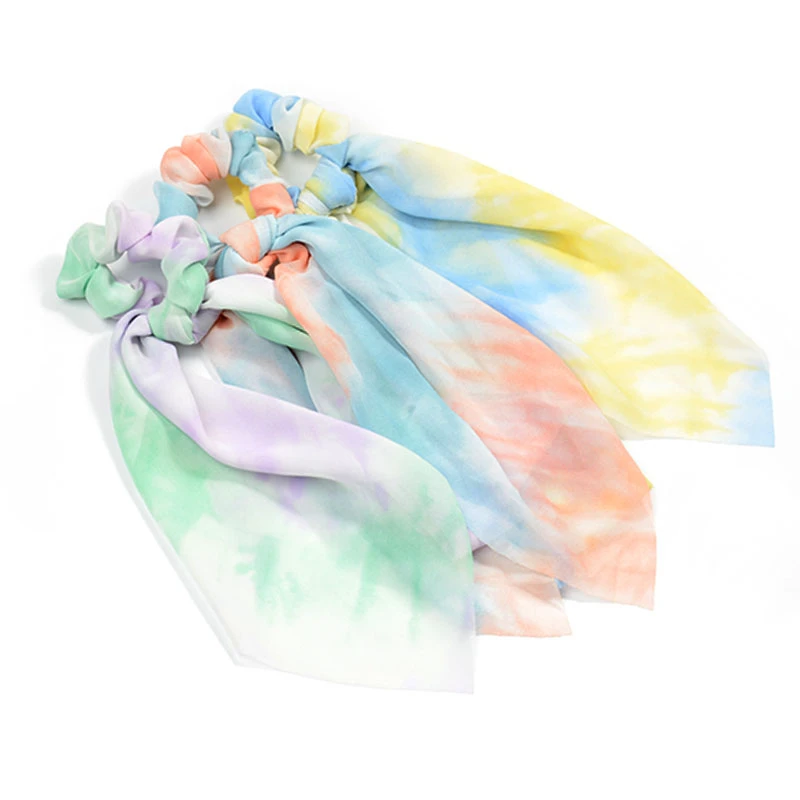 Новинка модная разноцветная шифоновая лента с бантом Длинная Резинка для