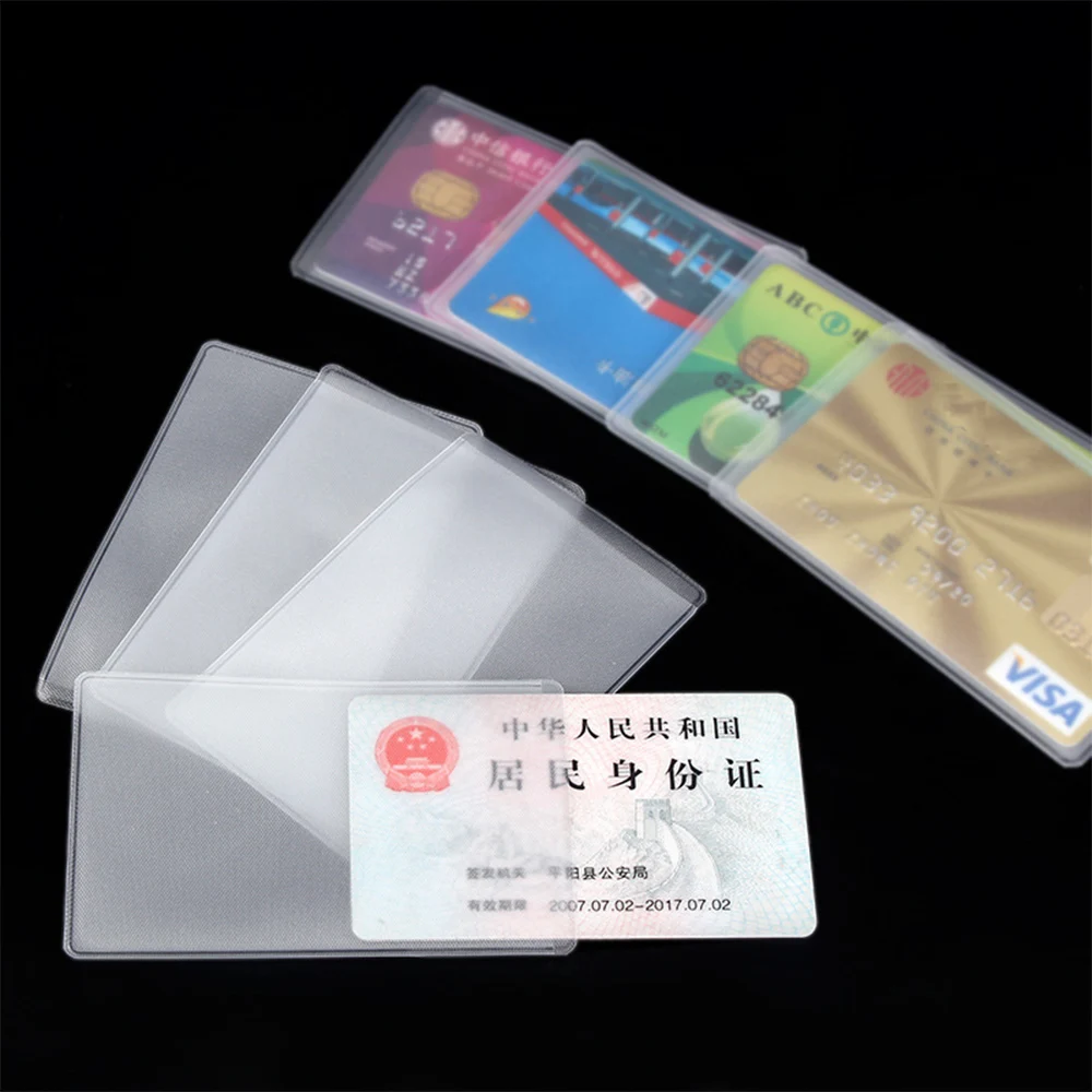 5PC Waterproof Transparent Pvc Card Cover Silicone Plastic Cardholder Case Protect Cards Student Cardholder Bit Bank Id Card