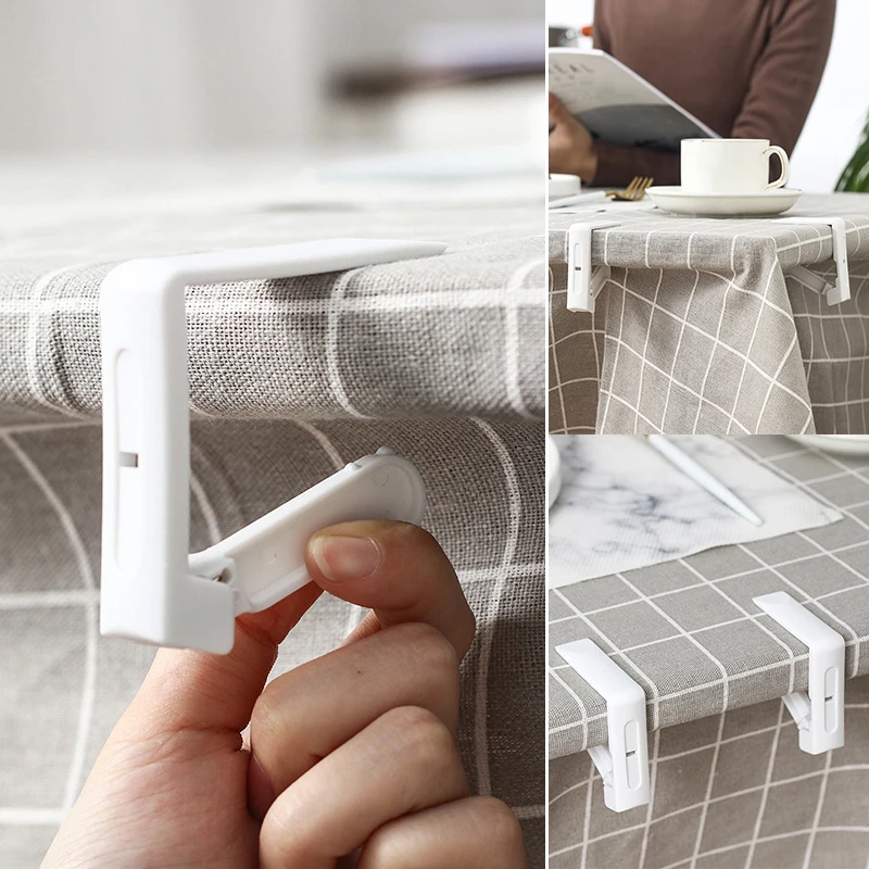 

4pc Party Dining Room Restaurant Household ABS Non Slip Spring Loaded Tablecloth Clip Clamp Holder Wedding Fixed Accessories