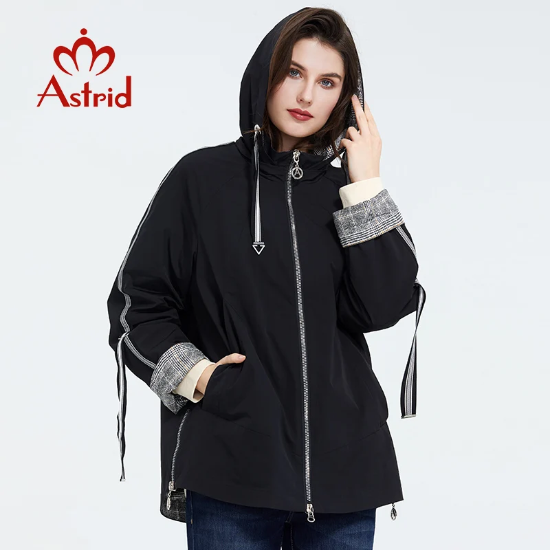Astrid 2020 Весна плюс размер средней длины стиль пальто для женщин съемный капюшон