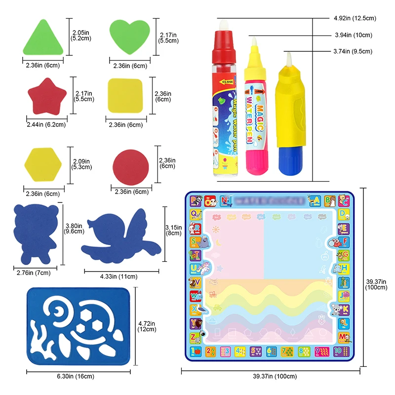 Hot Big Magic Baby Play Mat Doodle Water Drawing Painting Board Educational Montessori Toys for Kids Fashion Gifts | Игрушки и хобби