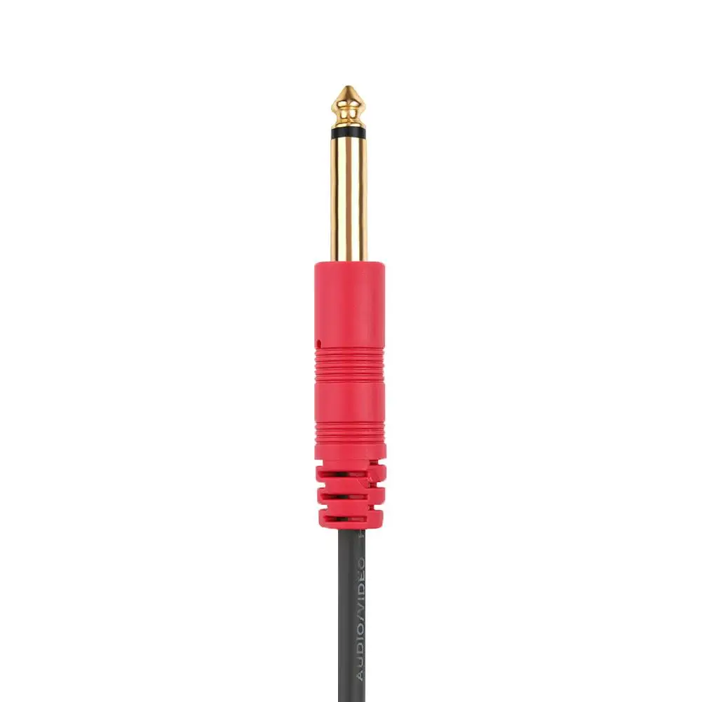 Аудиокабель с 2RCA на 2 штекерами 6 35 мм позолоченный кабель Aux для гитарного