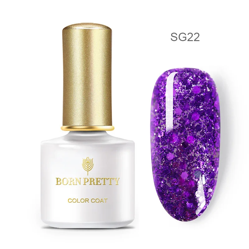 BP-SG22 Гель-лак для ногтей BORN PRETTY с блестящими блестками, 6 мл, глазирующий УФ-гель розового, золотого, серебряного цвета, сияющий, впитывающий УФ-Гель-лак для ногтей - Цвет: BP-SG22