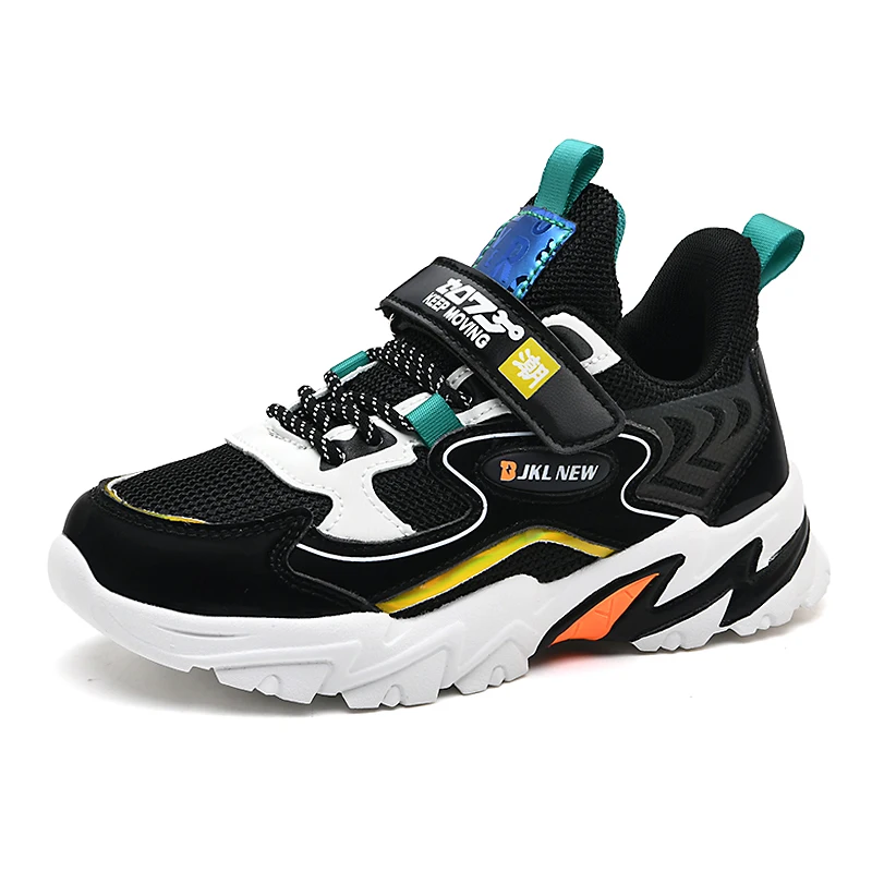 

Flame Emboss Microfiber Boys Shoes Chinese Characters Decoration Children Casual Shoes Lightweight Running Kids Sport Shoes Boy