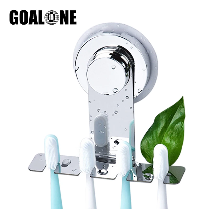 GOALONE Stainless Steel Toothbrush Holder Wall Mounted Suction Cup Mirror Reusable Bathroom Shower Accessories | Дом и сад