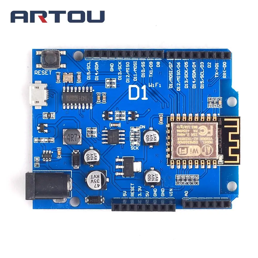 ESP-12F 12E WeMos D1 WiFi UNO на основе ESP8266 щит для Arduino R3 макетная плата совместимый с IDE |