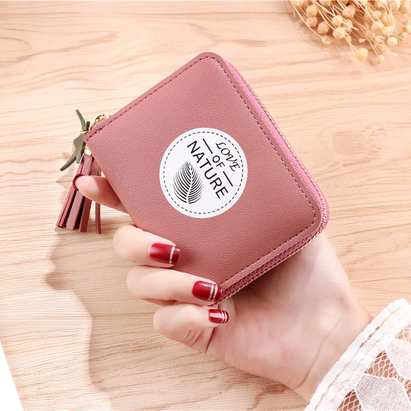 2019 Новый женский короткий кошелек для монет сумка на молнии милое простое