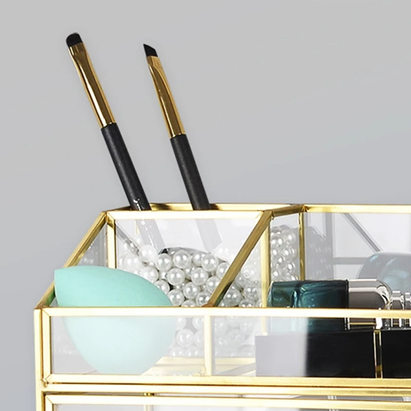 

B2RD Cosmetic Organizer Box with Drawer Bathroom Storage Makeup Jewelry Display Holder