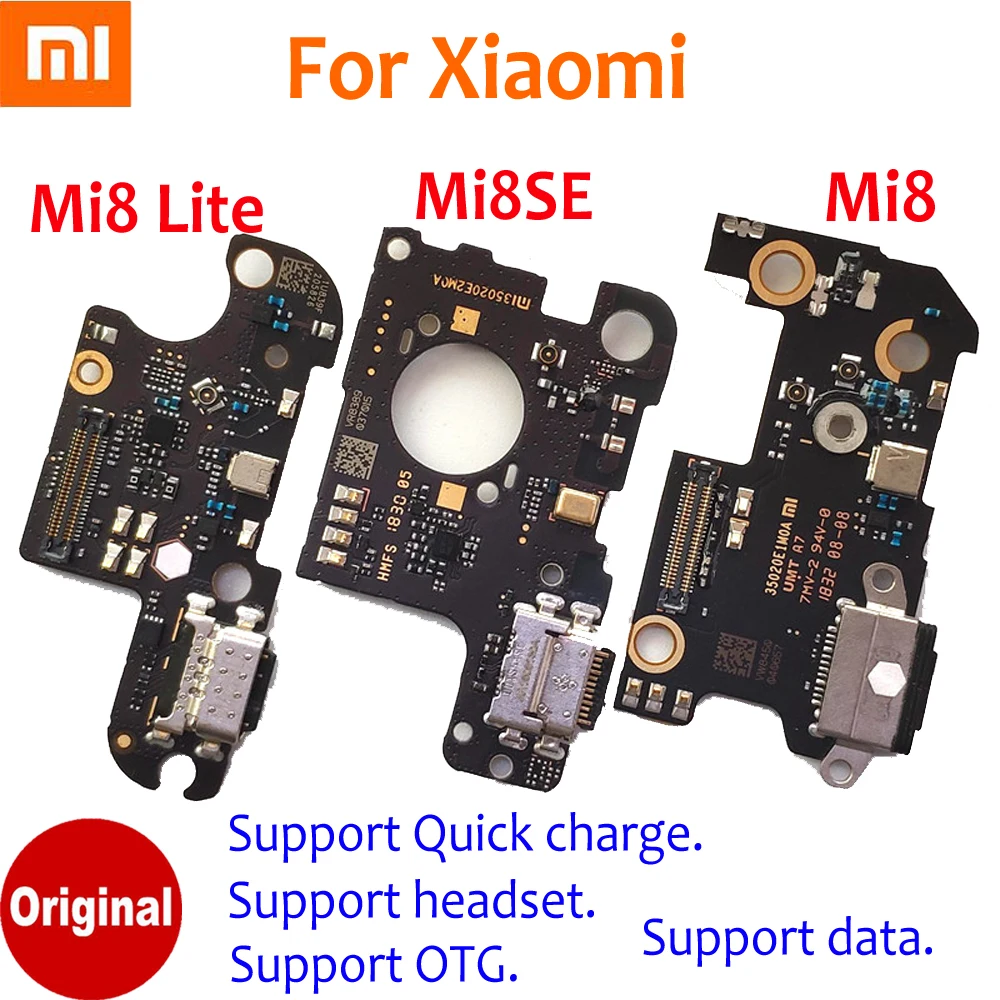 100% Оригинальный зарядный порт для Xiaomi Mi 8 Pro зарядная плата Mi8 SE 8Lite USB разъем PCB