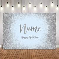 blue birthday customize background customize sliver glitter photo booth background happy birthday party decoration photocall