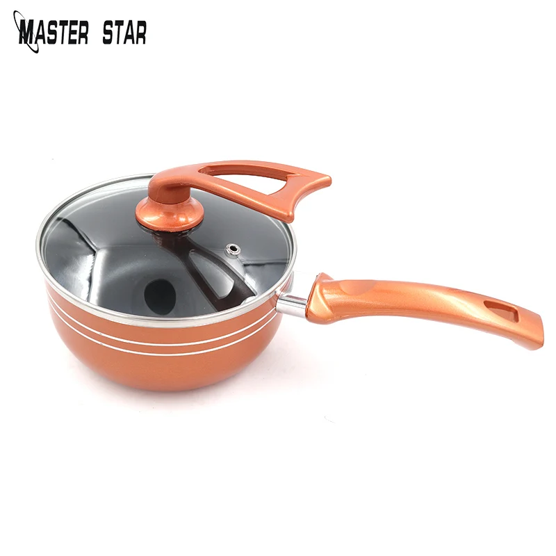 with lid Master Star медь 1L емкость для молока для еды тела кухонная кастрюля здоровая быстронагревающая суповая сковорода - Цвет: with lid