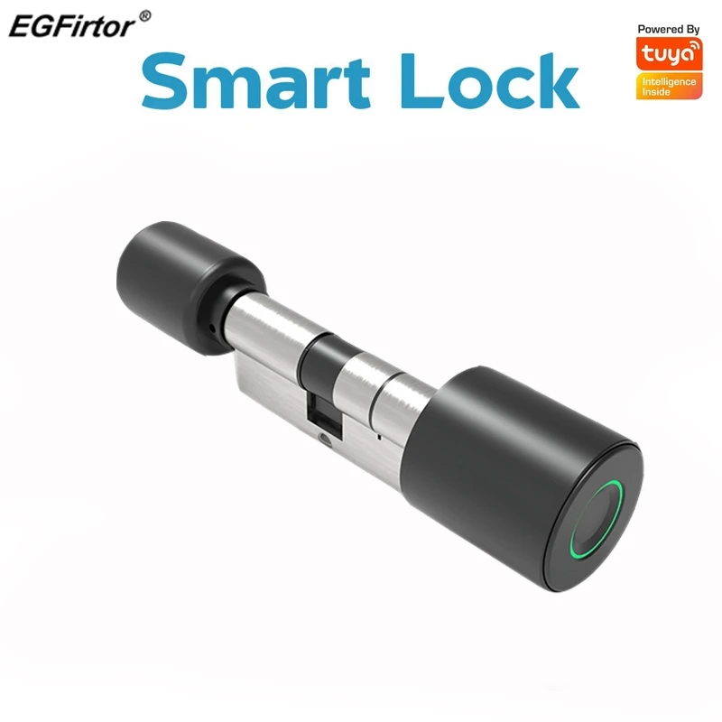 Дешево Цилиндр дверного замка Tuya со сканером отпечатков пальцев и поддержкой Bluetooth, 70 мм Продажа Цилиндр дверного замка Tuya со сканером отпечатков пальцев и поддержкой Bluetooth, 70 мм