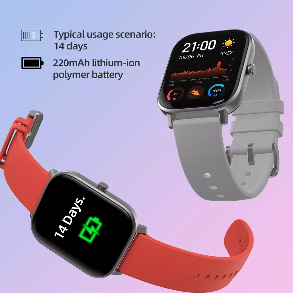 Смарт часы Amazfit GTS 1 65 AmoledGlobal Version 5ATM водонепроницаемые Huami с пульсометром и GPS для