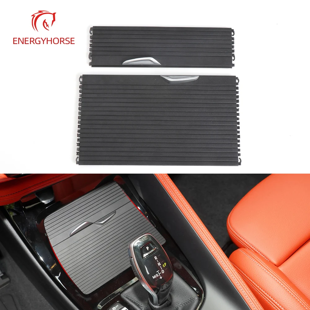 

Car Center Console Drink Water Cup Holder Cover Trim Zipper Rolling Curtain For BMW X1 X2 F48 F49 F39 51169299529