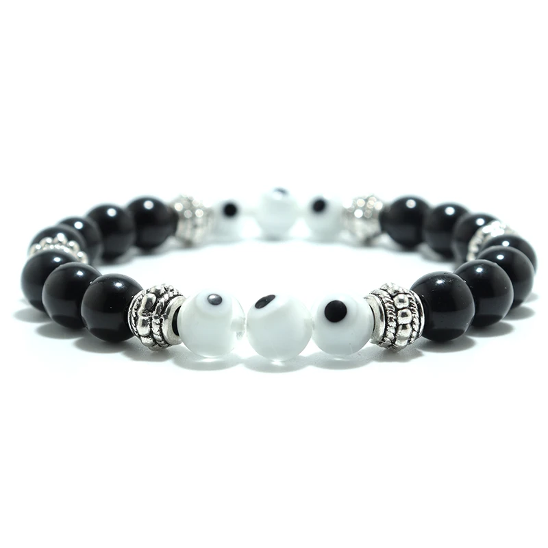 Fashion Strand Bracelet Mens Women High Quality Ceramics Beads Braslet Evil Eye Braclet 100% Natural Tiger Eyes Brazalete Gift |