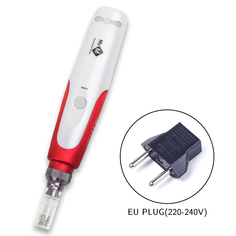EU plug without box Профессиональный байонет Dr. pen микро игла Дерма ручка иглы картридж иглы наконечники для электрической Микро прокатки Дерма штамп терапия - Цвет: EU plug without box
