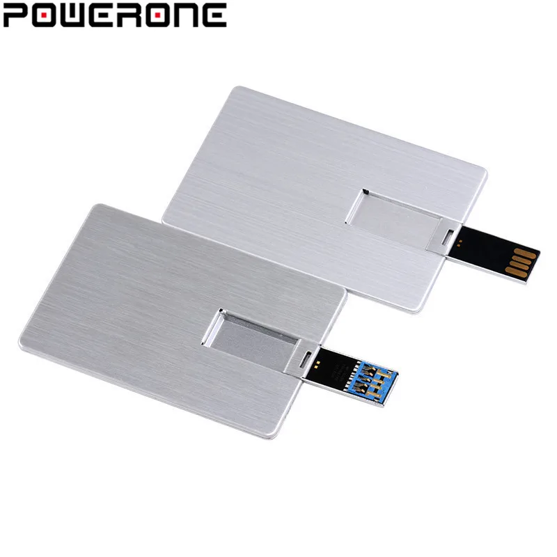 POWERONE USB флэш-накопитель 4 ГБ 8 16 32 64 металлическая карта Pendrive бизнес-подарок Usb
