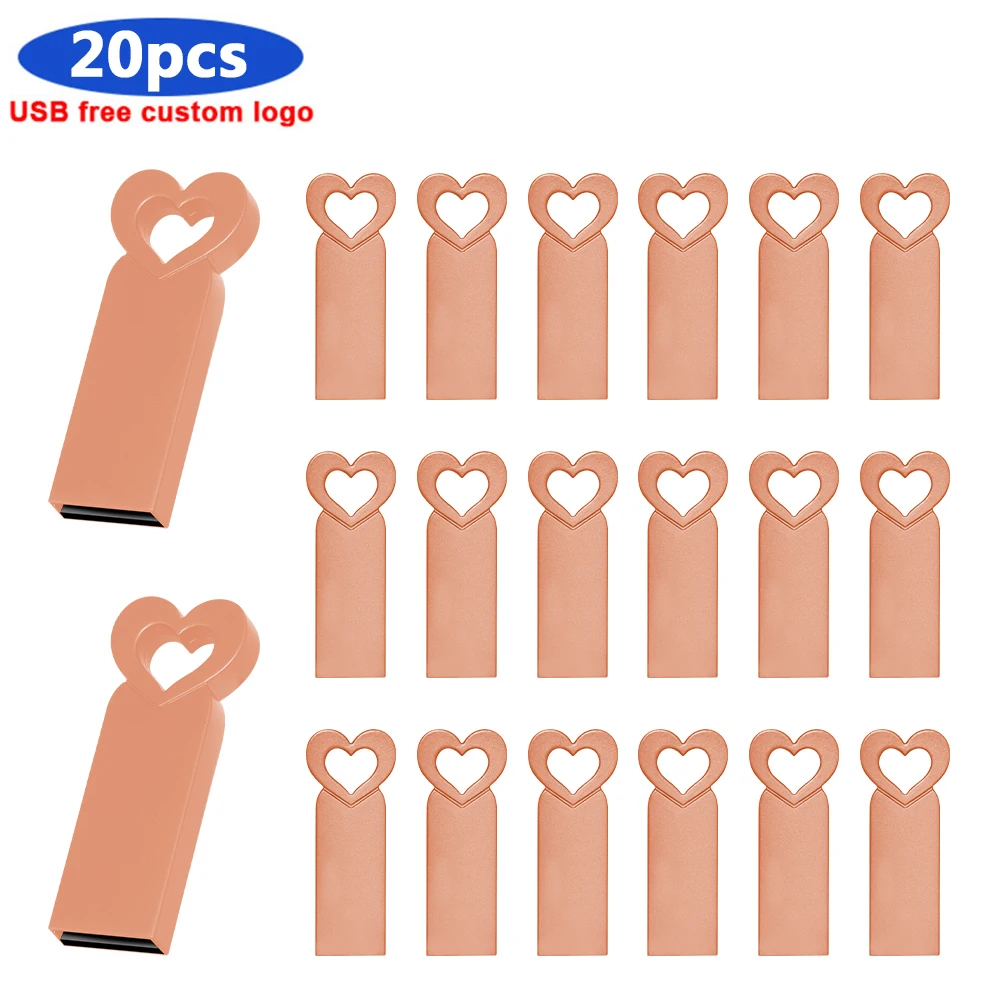 

20pcs/lot USB Flash Drive 128GB Metal Pen drive High Speed USB Stick 4GB 8GB 16GB Pen Drive Real Capacity 32GB 64GB usb Flash