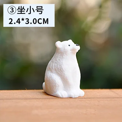 3 small BAIUFOR миниатюрный Рождественский полярный медведь фигурки Сказочный Сад миниатюрный микро Снежный пейзаж DIY Террариум аксессуары - Color: 3 small