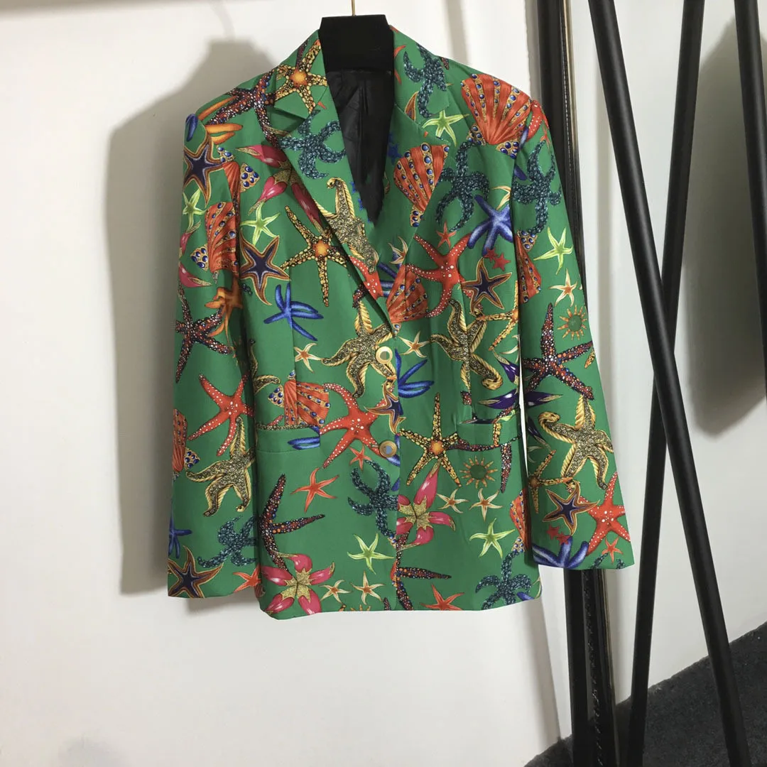

Spring 2021 chic women's print casual blazers jackets B361