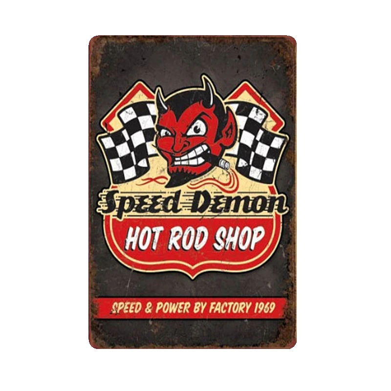H HOT ROD табличка винтажная металлическая жестяная вывеска Бар Паб декоративные тарелки папа гараж наклейки на стену художественный плакат рождественские украшения для дома подарок MN35 - Цвет: H