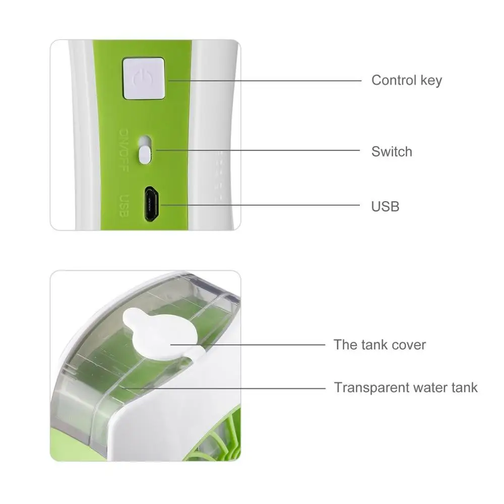 Портативный перезаряжаемый аккумулятор 2000 мА/ч бак для воды 40 мл USB мини