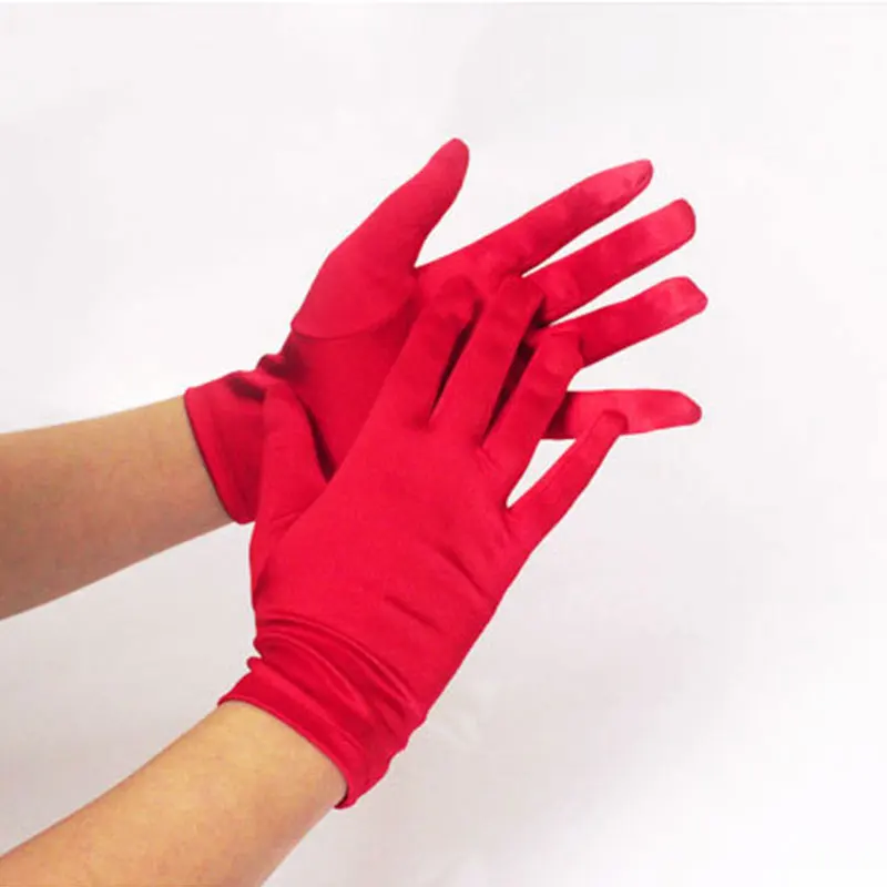 1 пара женские короткие перчатки для танцев выступлений выпускного бала атласные