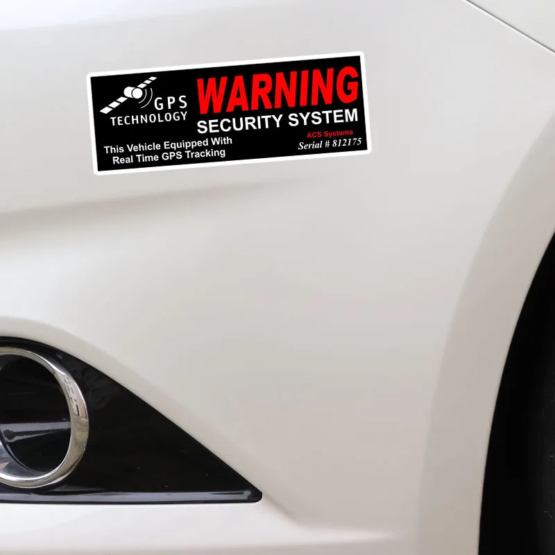 Aliauto 4 X Warning Car Stickers GPS Security System Accessories PVC Decal for Mazda 3 Subaru Golf Mini Cooper 10cm*3cm | Автомобили и