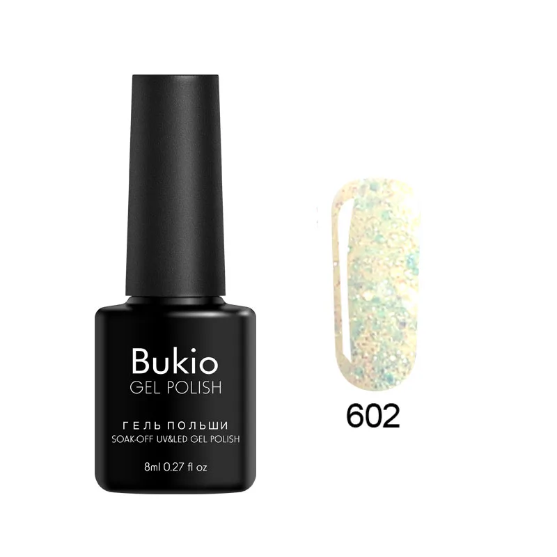 602 Bukio великолепный блестящий гель УФ-лак для ногтей синий ослепительный Алмазный Фиолетовый лак Полупостоянный Блестящий Гибридный лак из розового золота - Цвет: 602