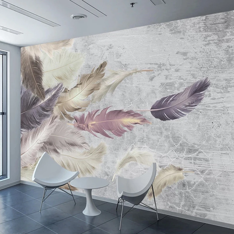 

Custom Photo Wall Paper Modern Fashion Feather Art Wall Painting Bedroom Living Room Wall Decoration Mural Papel De Parede 3D
