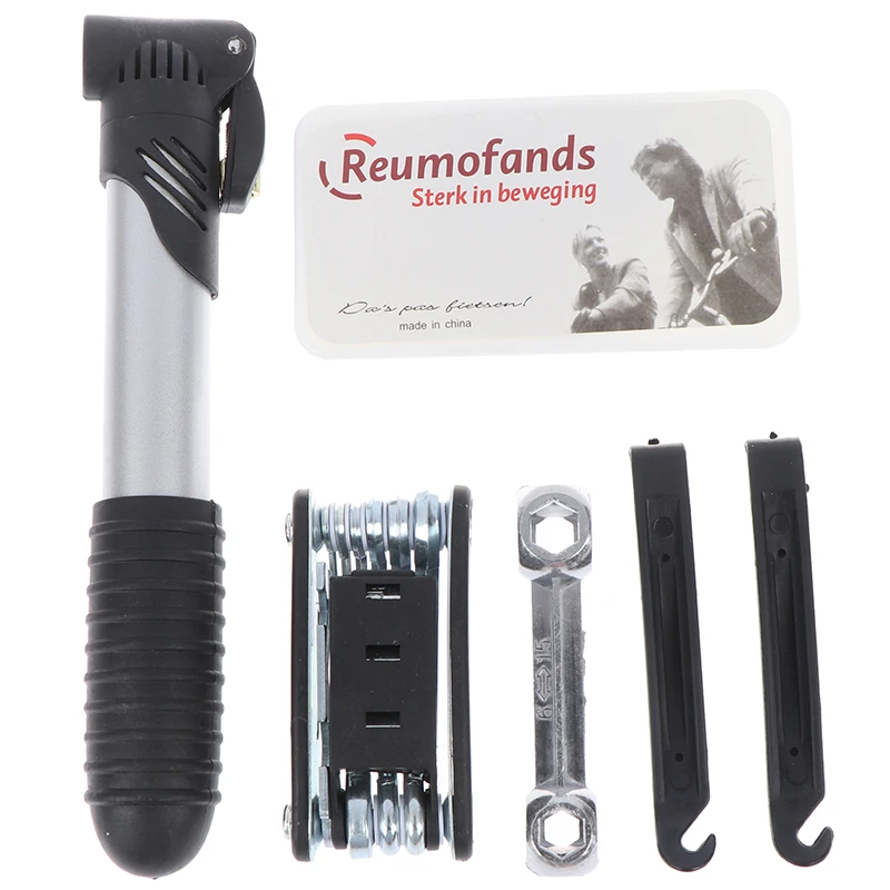 Набор инструментов для велосипеда комплект ремонта с чехлом и насосом черные