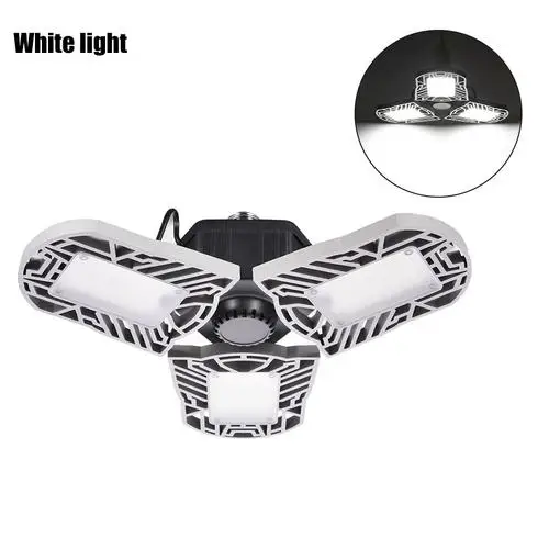 B White Light Professional 60W 6000LM Adjustable Three Light LED Garage Lamp Waterproof Deformable High Bay Light for Garage/ Attic/Basement - Цвет: B White Light