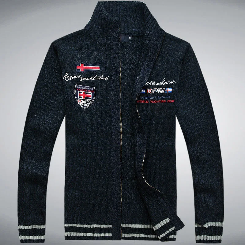 Мужской повседневный вязаный свитер из 100% шерсти на осень/зиму | Мужская одежда